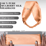 Peach Pure Silk Headband - NOCHKA
