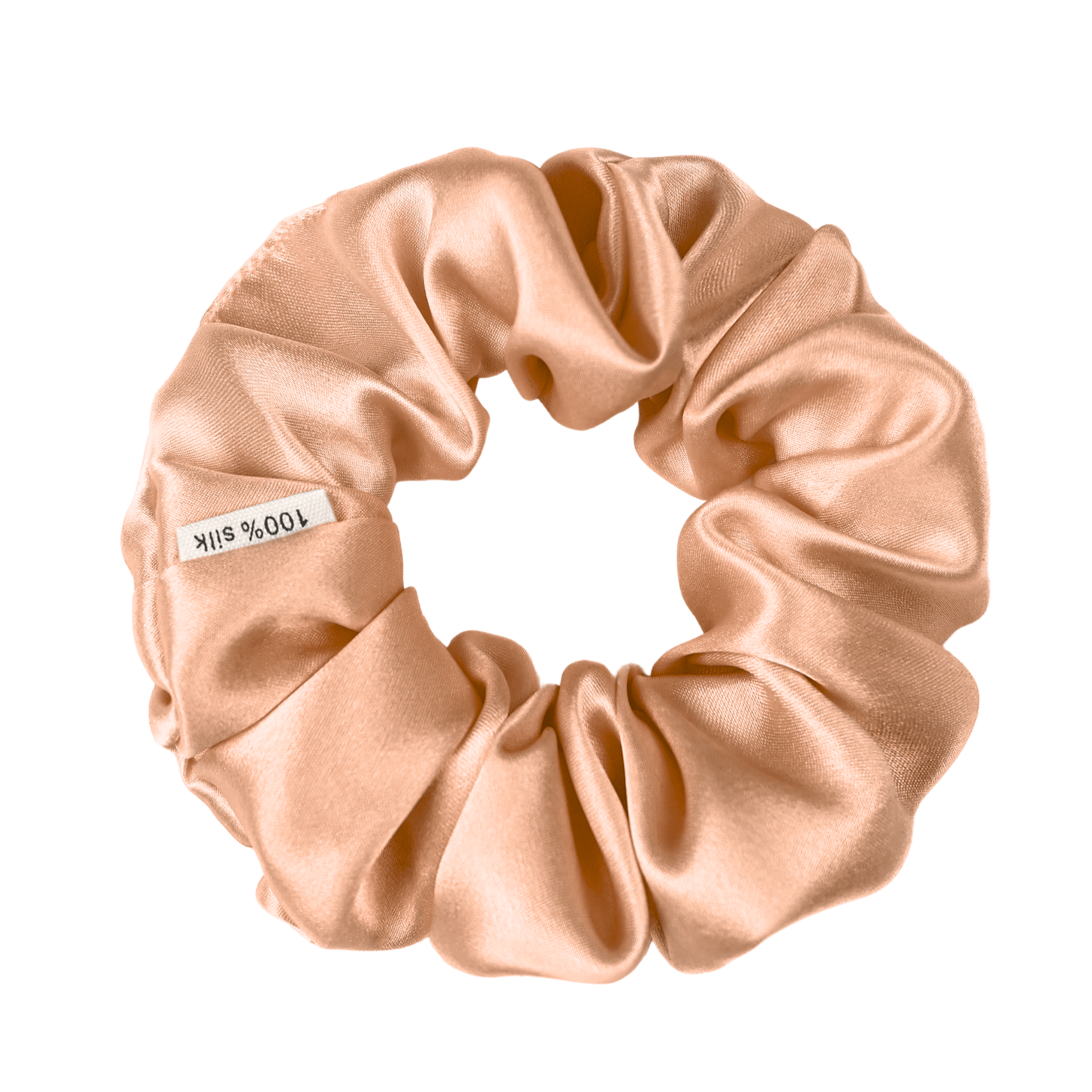 Peach Skinny Scrunchie – 100% Pure Mulberry Silk, Perfect for All Hair Types - NOCHKA

