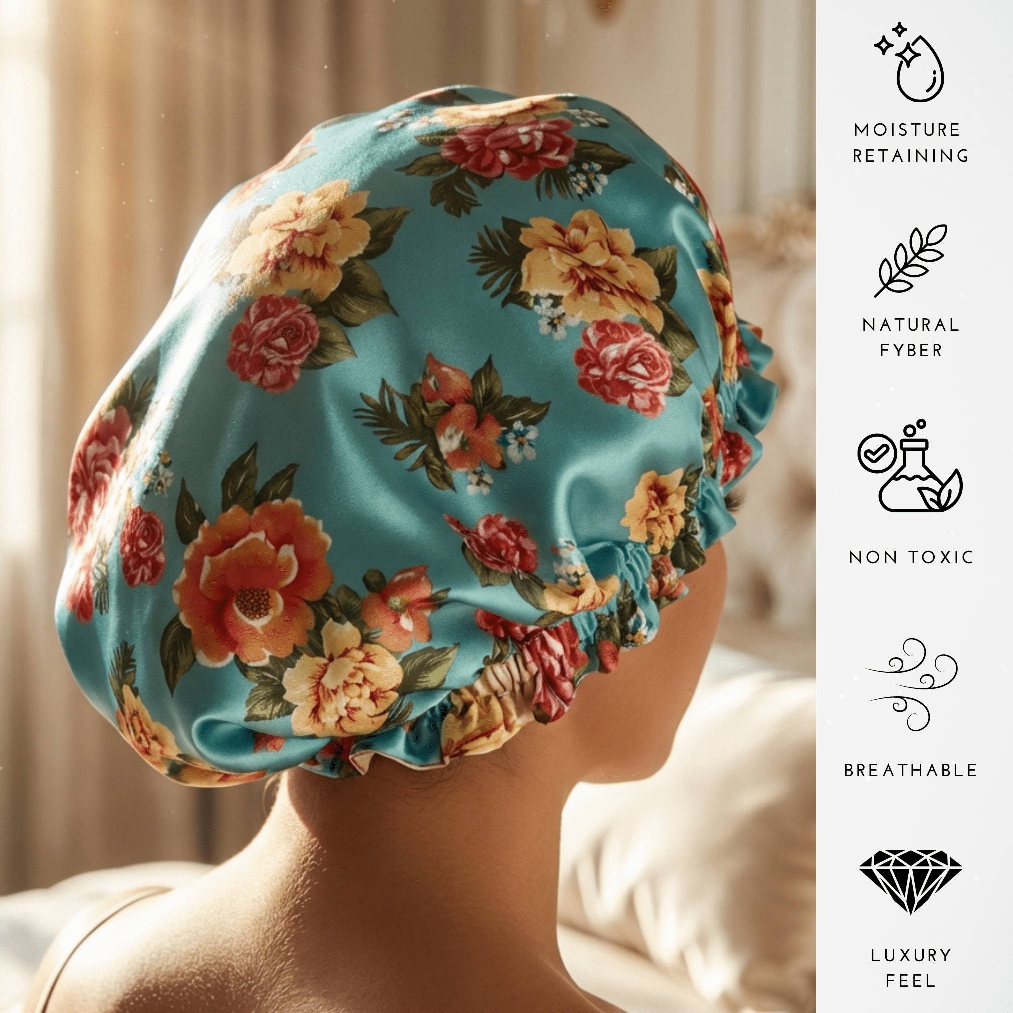 Peony Pure Mulberry Silk Bonnet – Reversible & Durable - NOCHKA
