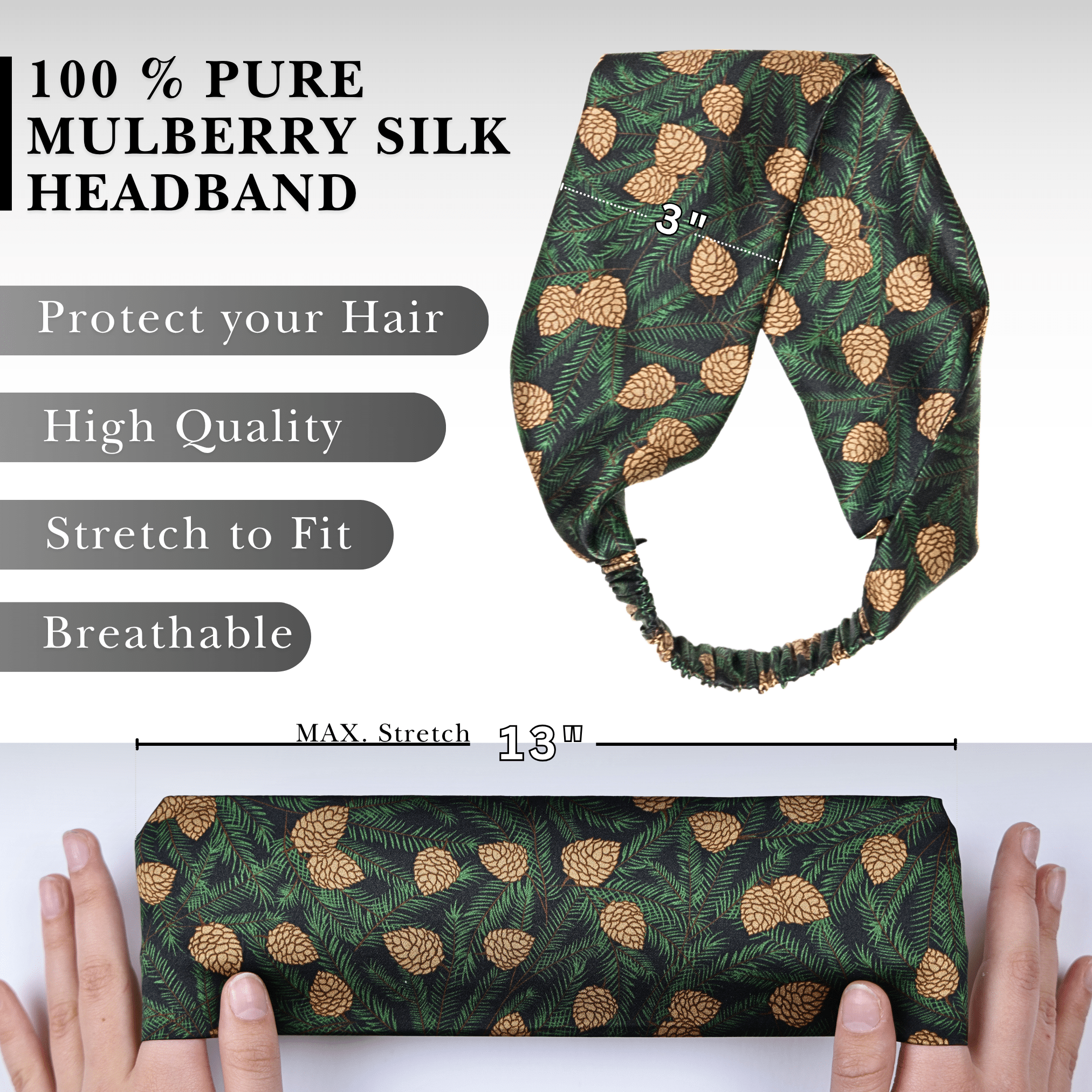 Pines Pure Silk Headband - NOCHKA
