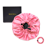 Pink & Black Pure Mulberry Silk Bonnet – Reversible & Durable - NOCHKA
