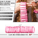 Pink Mulberry Silk Headband with Ultra Thin Scrunchie - NOCHKA
