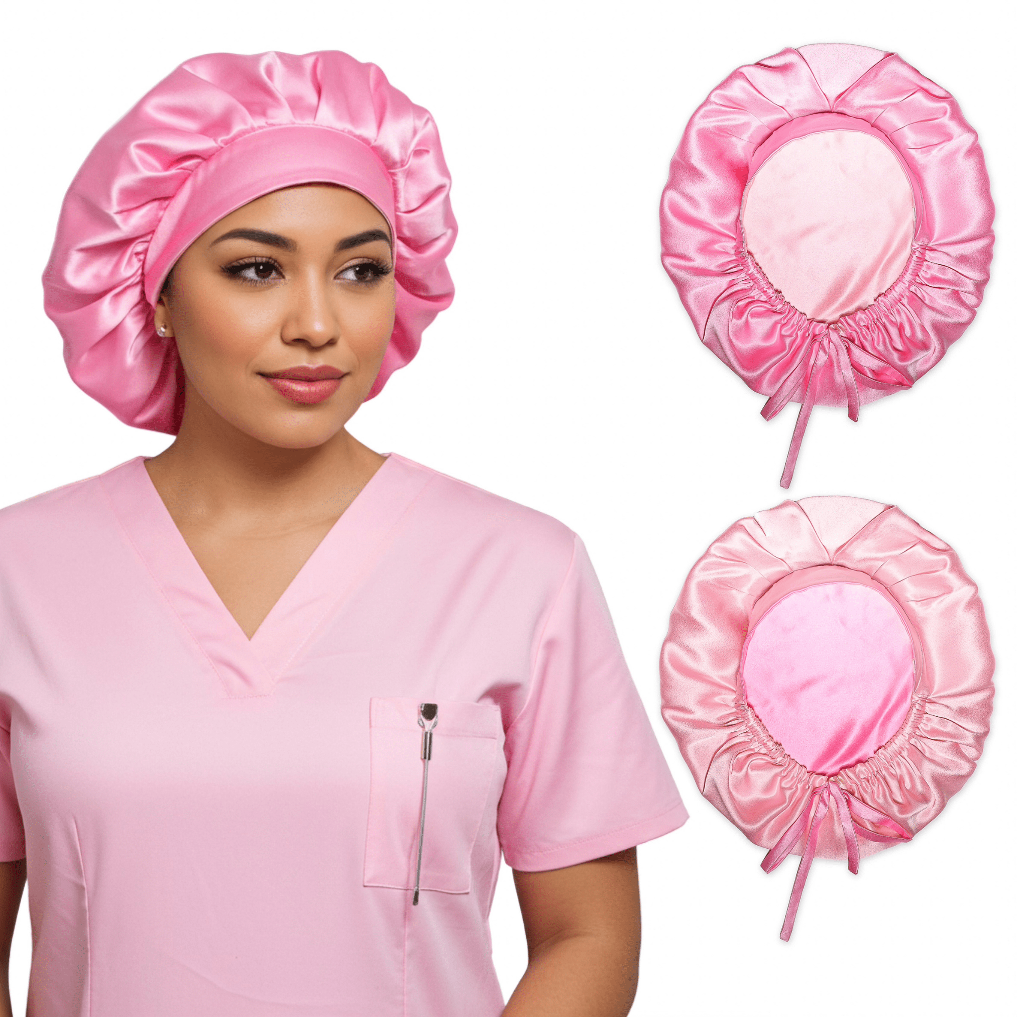 Pink Pure Mulberry Silk Medical Bonnet – Reversible & Durable - NOCHKA
