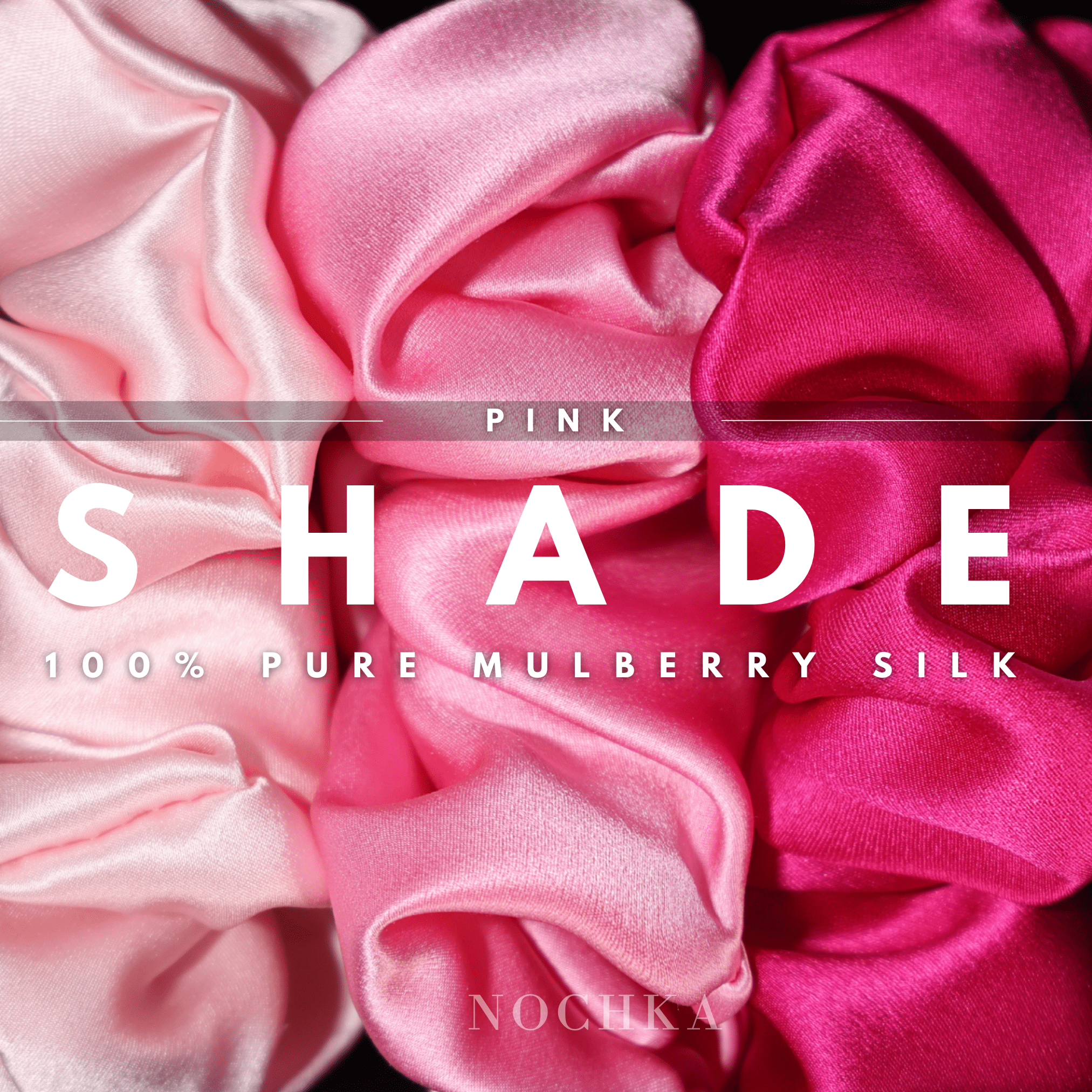 Pink Shades of 3 Regular Mulberry Silk Scrunchies | 100% Silk - NOCHKA
