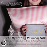 Pink Striped 100% Pure Mulberry Silk Pillowcase - Envelope - NOCHKA
