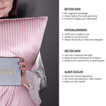 Pink Striped 100% Pure Mulberry Silk Pillowcase - Envelope - NOCHKA
