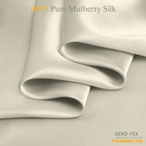 Platinum Silver 100% Pure Mulberry Silk Fabric 19mm Cut - to - Size Silk Fabric - NOCHKA
