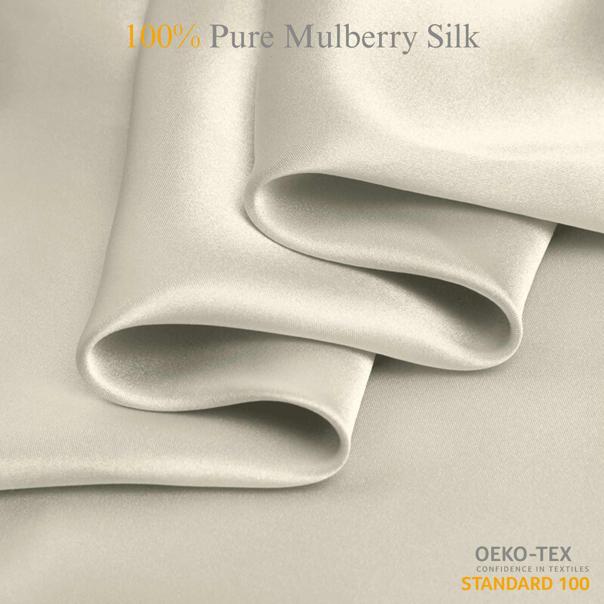 Platinum Silver 100% Pure Mulberry Silk Fabric 19mm Cut - to - Size Silk Fabric - NOCHKA
