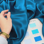 Deep Teal 100% Pure Mulberry Silk Fabric 19mm Cut-to-Size Silk Fabric
