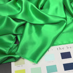 Kelly Green 100% Pure Mulberry Silk Fabric 19mm Cut-to-Size Silk Fabric

