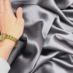 Graphite Grey 100% Pure Mulberry Silk Fabric 19mm Cut-to-Size Silk Fabric

