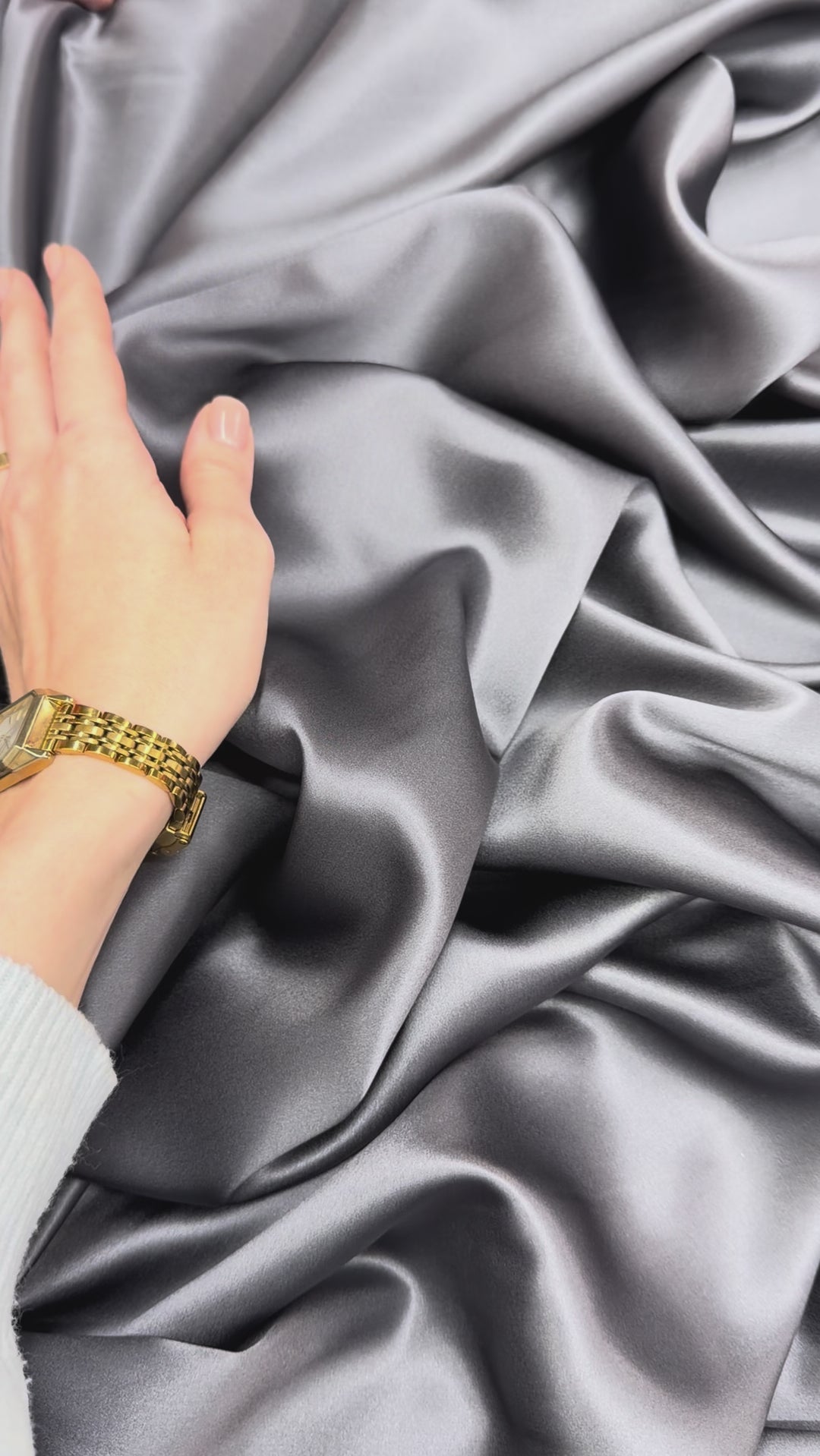 Graphite Grey 100% Pure Mulberry Silk Fabric 19mm Cut-to-Size Silk Fabric
