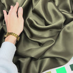 Avocado 100% Pure Mulberry Silk Fabric 19mm Cut-to-Size Silk Fabric
