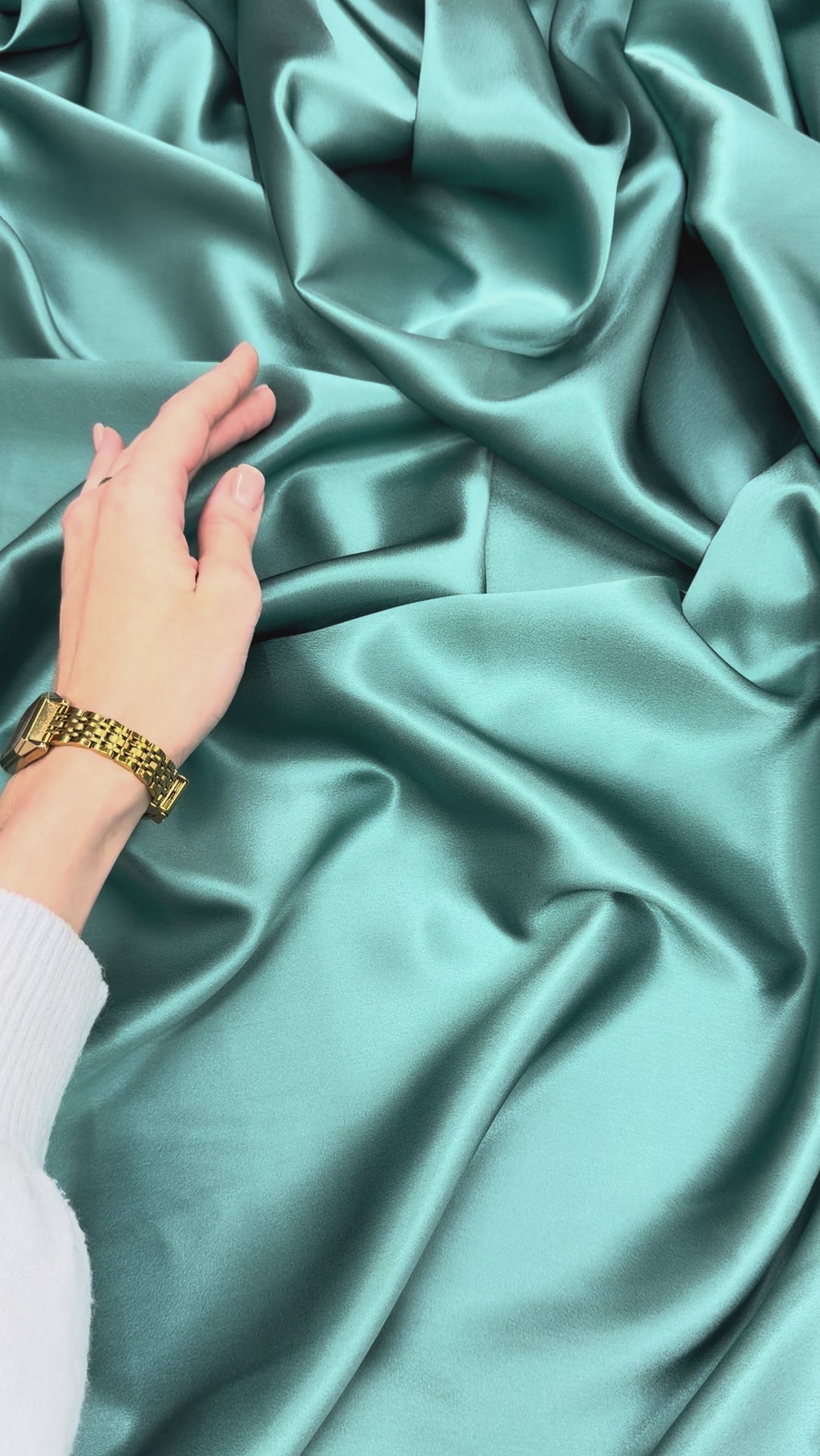 Dusty Turquoise 100% Pure Mulberry Silk Fabric 19mm Cut-to-Size Silk Fabric
