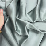 Seagrass Color 100% Pure Mulberry Silk Fabric 19mm Cut-to-Size Silk Fabric
