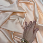 Light Peach 100% Pure Mulberry Silk Fabric 19mm Cut-to-Size Silk Fabric
