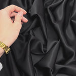Black 100% Pure Mulberry Silk Fabric 19mm Cut-to-Size Silk Fabric
