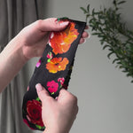 Black Floral Pure Silk Headband
