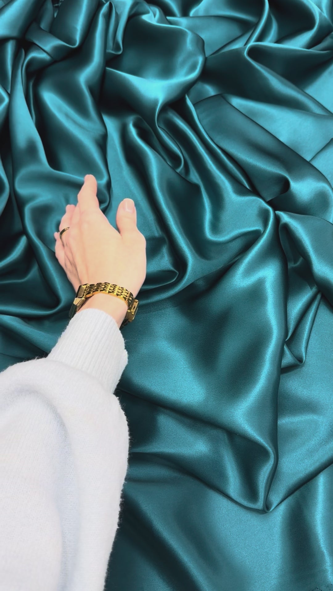 Teal 100% Pure Mulberry Silk Fabric 19mm Cut-to-Size Silk Fabric
