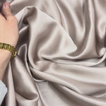 Taupe 100% Pure Mulberry Silk Fabric 19mm Cut-to-Size Silk Fabric

