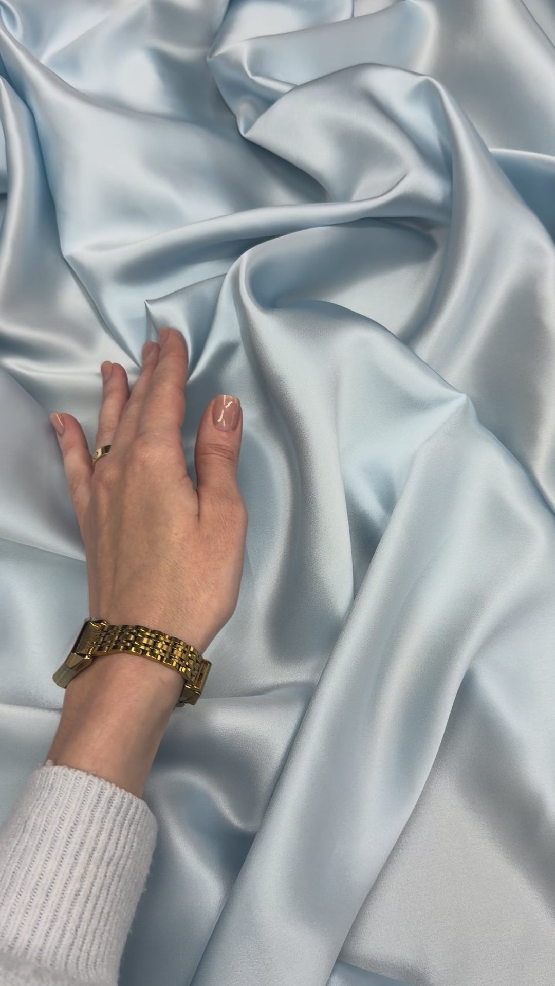 Dusty Blue 100% Pure Mulberry Silk Fabric 19mm Cut-to-Size Silk Fabric
