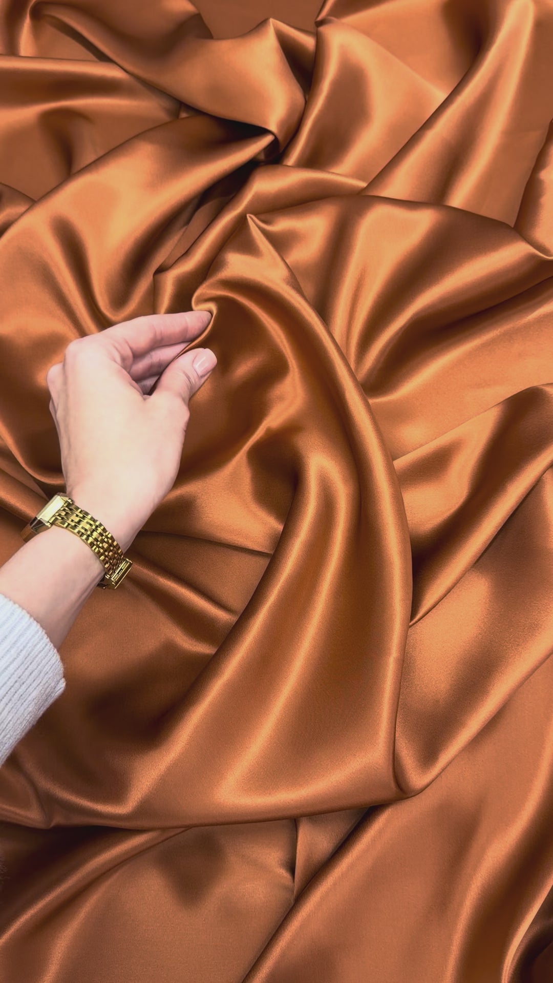 Copper 100% Pure Mulberry Silk Fabric 19mm Cut-to-Size Silk Fabric
