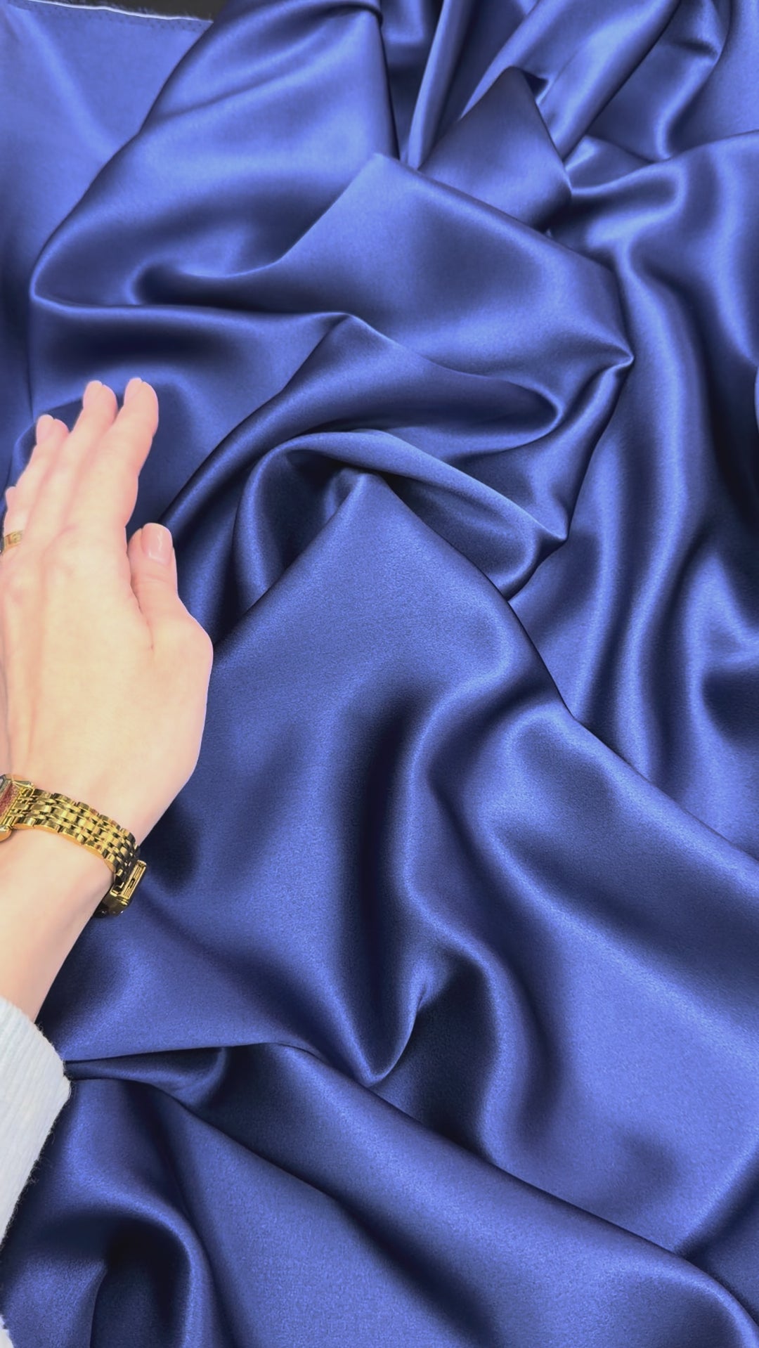 Deep Blue 100% Pure Mulberry Silk Fabric 19mm Cut-to-Size Silk Fabric
