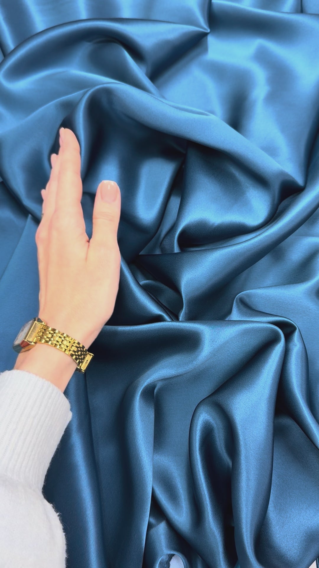 Tapestry Blue 100% Pure Mulberry Silk Fabric 19mm Cut-to-Size Silk Fabric

