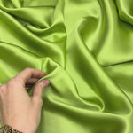 Lime 100% Pure Mulberry Silk Fabric 19mm Cut-to-Size Silk Fabric
