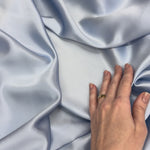 Coronet Blue 100% Pure Mulberry Silk Fabric 19mm Cut-to-Size Silk Fabric
