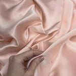 Pale Blush 100% Pure Mulberry Silk Fabric 19mm Cut-to-Size Silk Fabric
