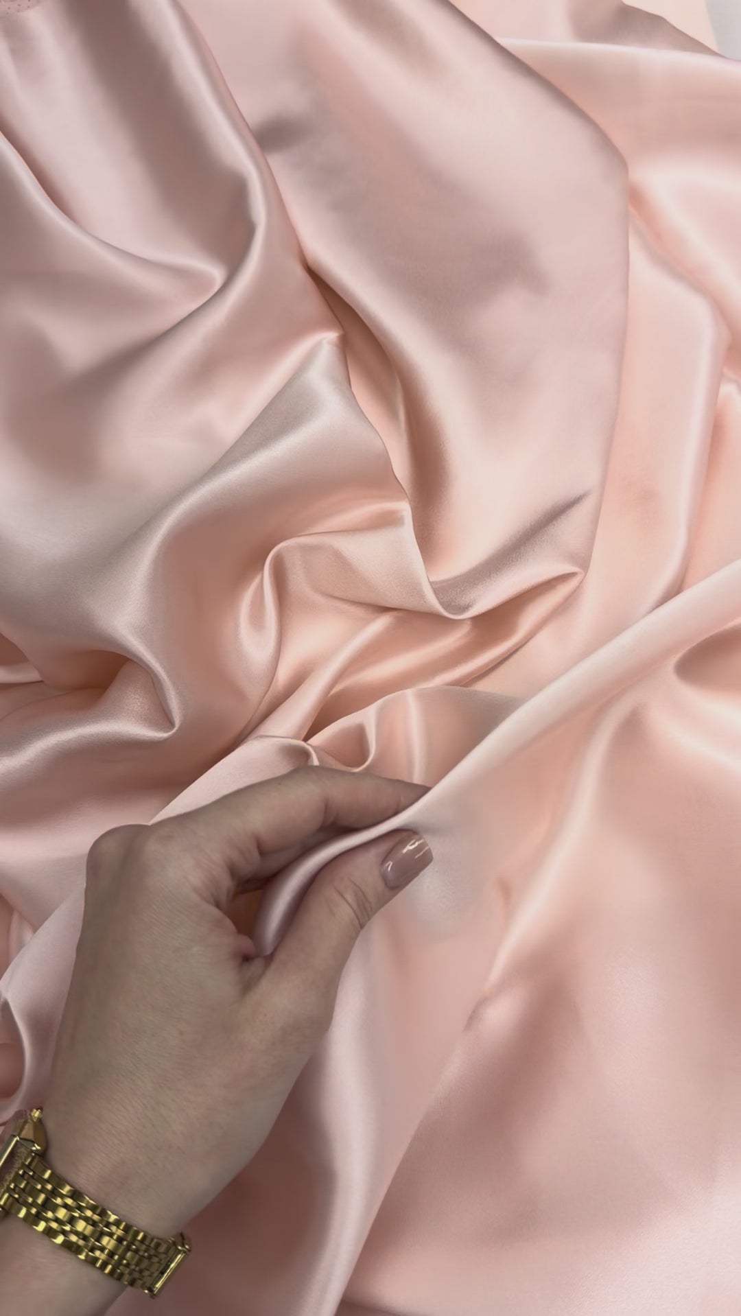 Pale Blush 100% Pure Mulberry Silk Fabric 19mm Cut-to-Size Silk Fabric
