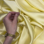 Pastel Yellow 100% Pure Mulberry Silk Fabric 19mm Cut-to-Size Silk Fabric
