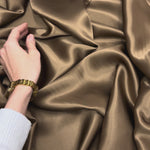 Latte 100% Pure Mulberry Silk Fabric 19mm Cut-to-Size Silk Fabric
