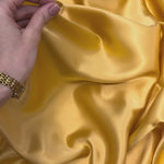 Gold 100% Pure Mulberry Silk Fabric 19mm Cut-to-Size Silk Fabric
