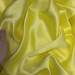 Lemon Yellow 100% Pure Mulberry Silk Fabric 19mm Cut-to-Size Silk Fabric
