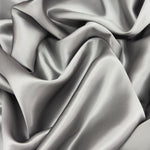 Dark Silver 100% Pure Mulberry Silk Fabric 19mm Cut-to-Size Silk Fabric
