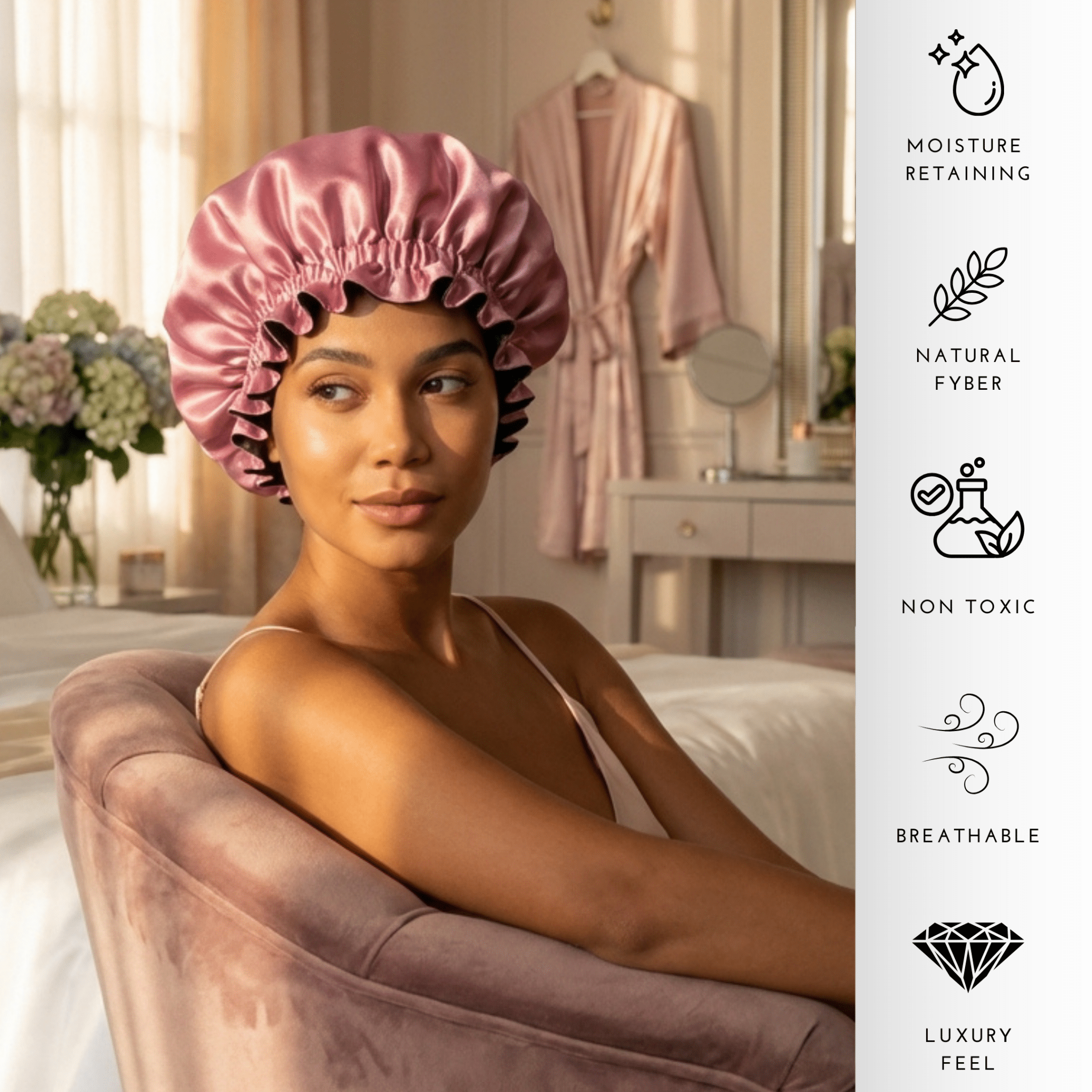 Punch & Black Pure Mulberry Silk Bonnet – Reversible & Durable - NOCHKA
