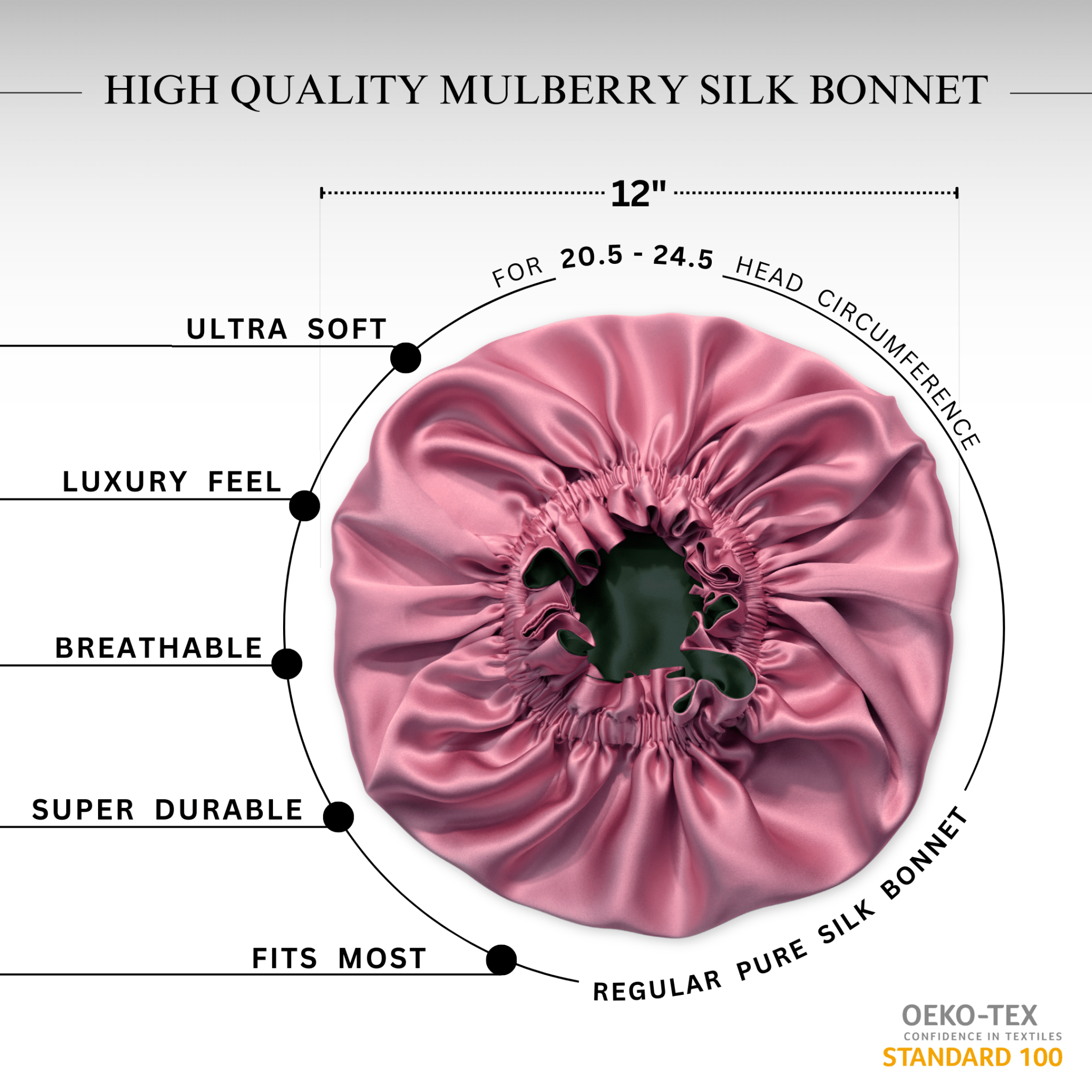 Punch & Black Pure Mulberry Silk Bonnet – Reversible & Durable - NOCHKA
