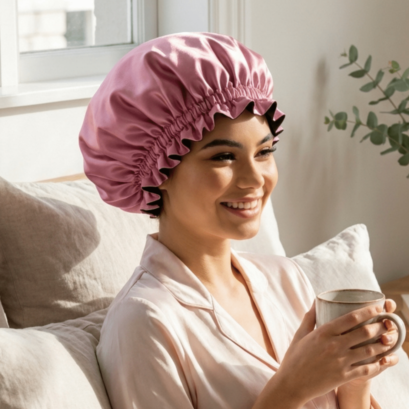 Punch & Black Pure Mulberry Silk Bonnet – Reversible & Durable - NOCHKA
