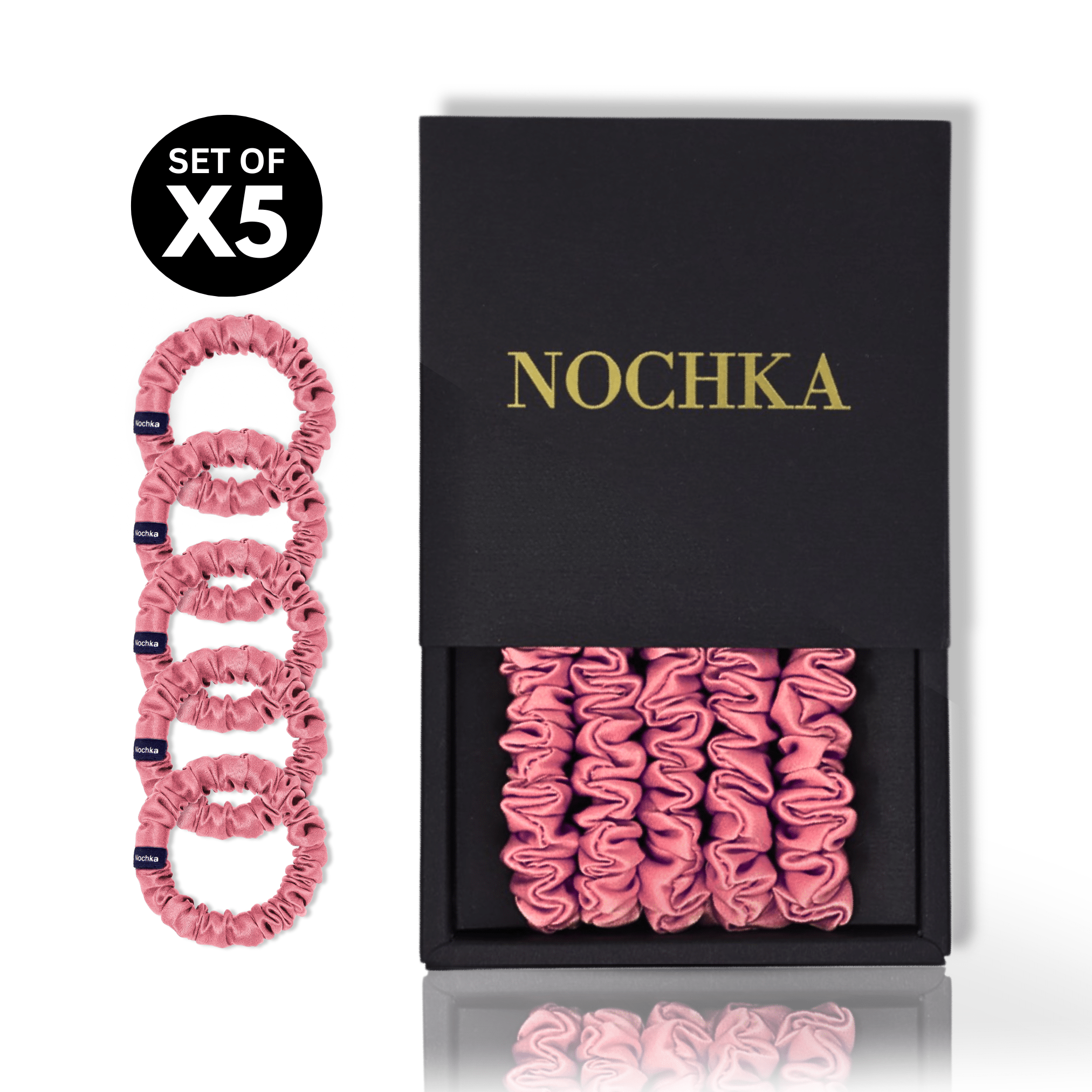 Punch Ultra - Skinny Silk Scrunchies (Set of 5) - NOCHKA
