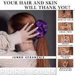 Purple Jumbo Scrunchie – 100% Pure Mulberry Silk, Perfect for All Hair Types - NOCHKA
