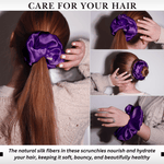 Purple Jumbo Scrunchie – 100% Pure Mulberry Silk, Perfect for All Hair Types - NOCHKA
