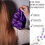 Purple Jumbo Scrunchie – 100% Pure Mulberry Silk, Perfect for All Hair Types - NOCHKA
