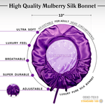 Purple Pure Mulberry Silk Medical Bonnet – Reversible & Durable - NOCHKA
