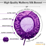 Purple Pure Mulberry Silk Medical Bonnet – Reversible & Durable - NOCHKA
