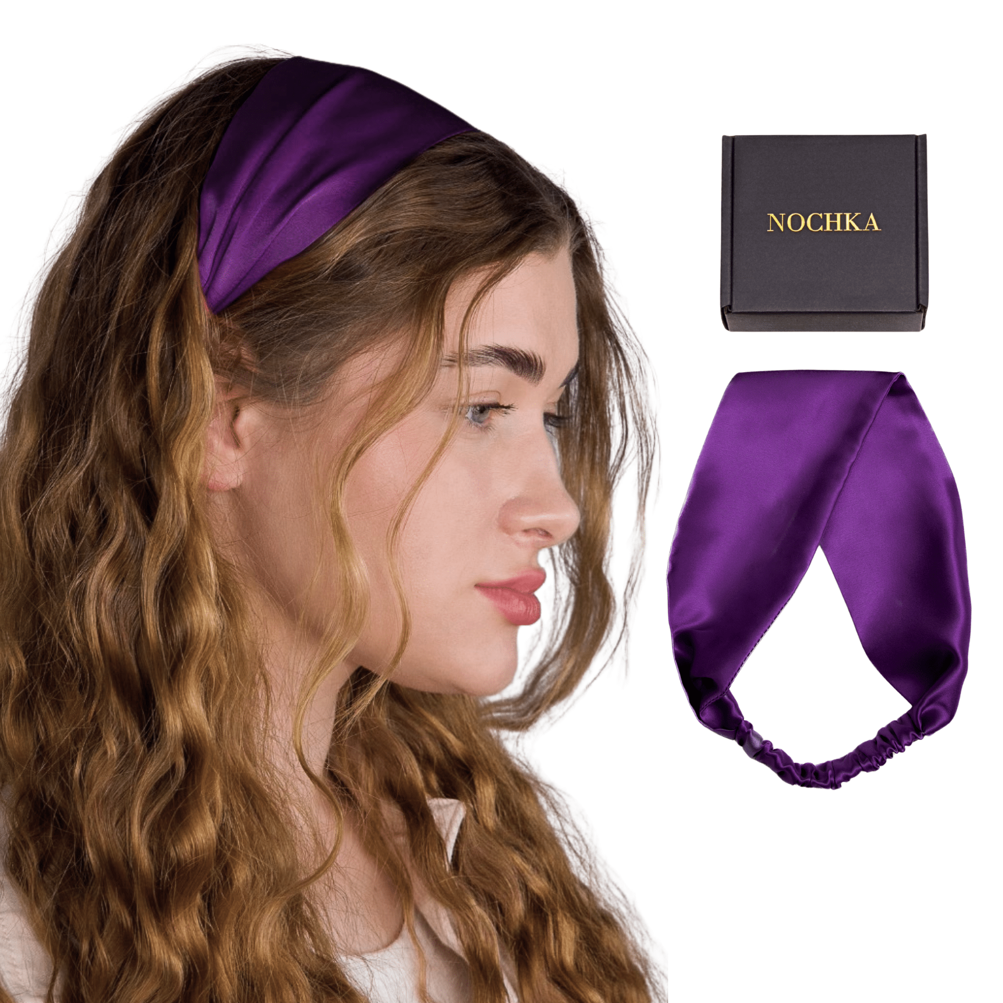 Purple Pure Silk Headband - NOCHKA
