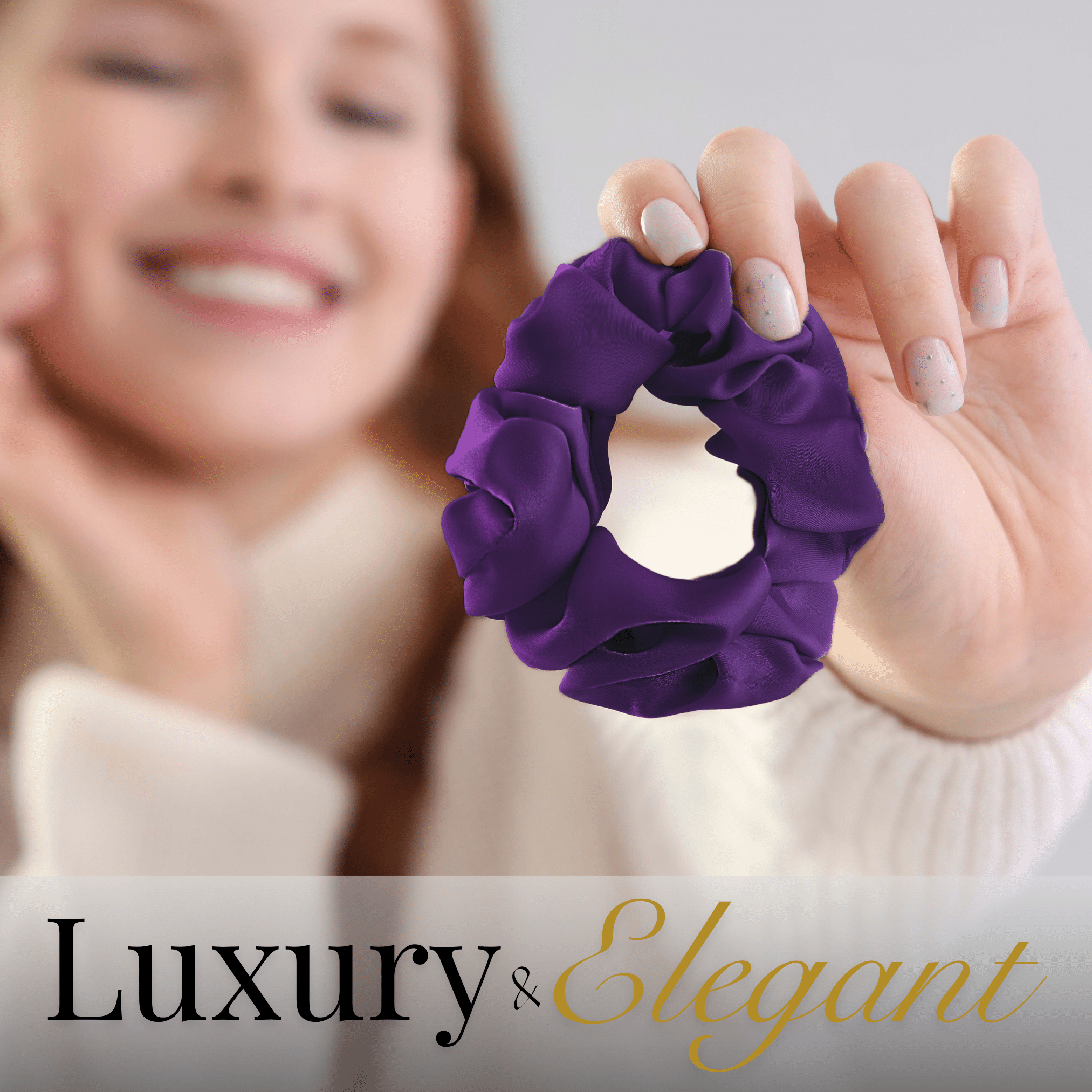 Purple Skinny Scrunchie – 100% Pure Mulberry Silk, Perfect for All Hair Types - NOCHKA
