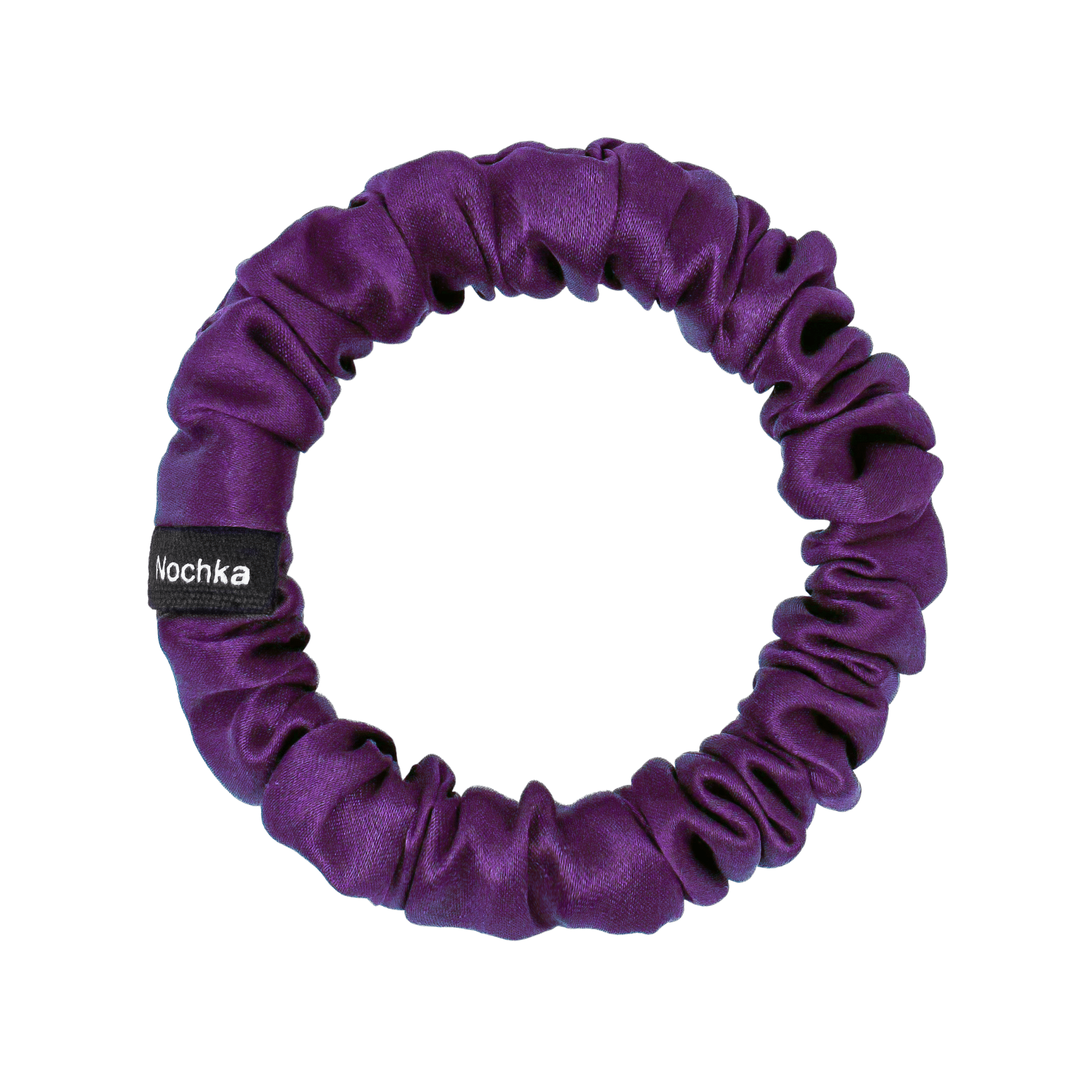 Purple Ultra Skinny Scrunchie – 100% Pure Mulberry Silk, Perfect for All Hair Types - NOCHKA
