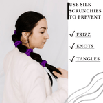Purple Ultra - Skinny Silk Scrunchies (Set of 5) - NOCHKA
